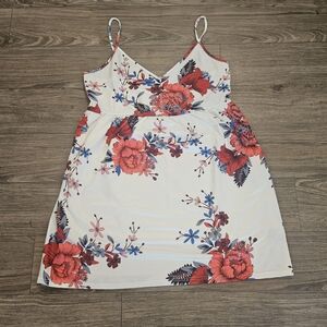 SHEIN Red and‎ Blue Floral Mini Dress